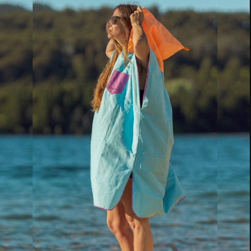 Origami Beach Poncho Unisex Celeste